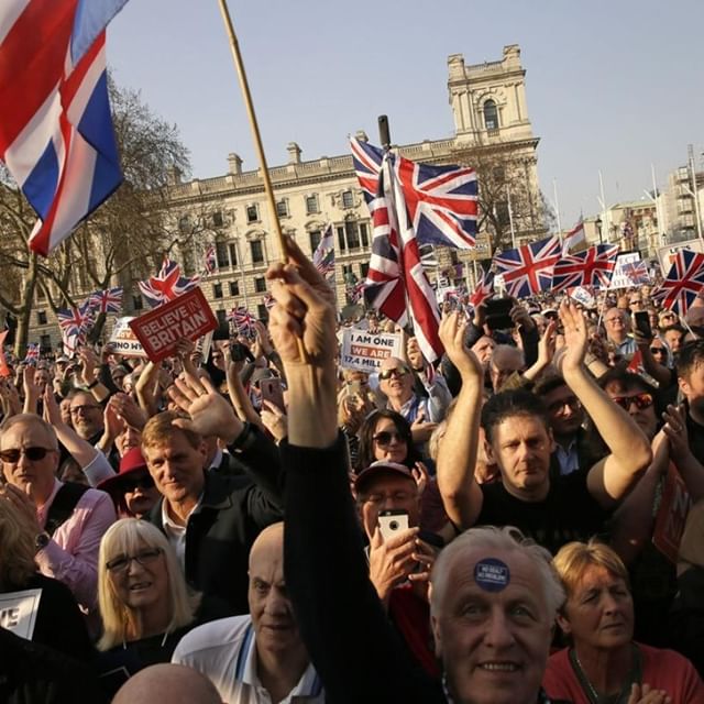 Tens of thousands of British nationalists descended on the city of Westminster on Friday for a pro-Brexit rally aimed at protesting the decision to delay Brexit from the original exit date.  #borisjohnson #Brexit #EDL #EU #Leave #LeaveMeansLeave #nigelfarage #TheresaMay #TommyRobinson #UKIP